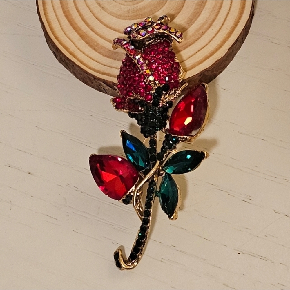 Vintage Rose Flower Brooch